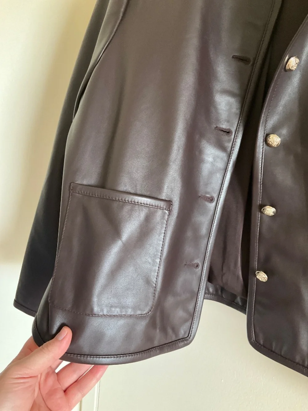 REISS  Gracie Cropped Leather Jacket